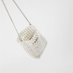 Zara pearl mini bucket bag
